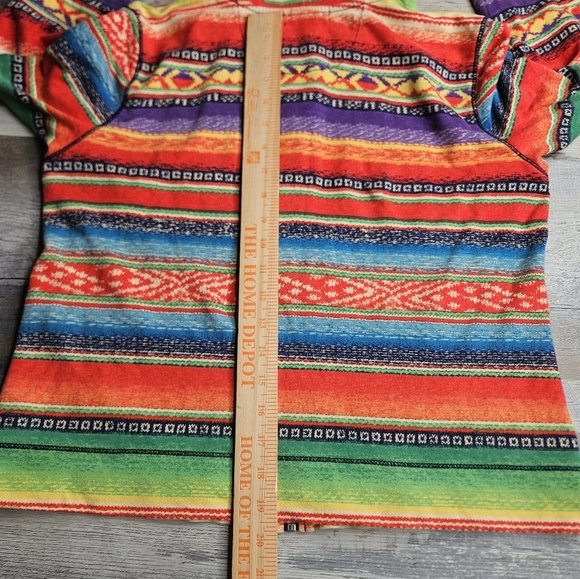LRL Lauren Jeans Sarape Aztec Southwest Women's Full Zip Hoodie Petite Medium - Picture 11 of 12